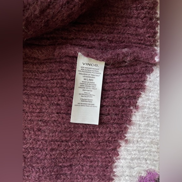 Vince wave-intarsia ribbed-knit cardigan size M/L pre-owned - Picture 8 of 8